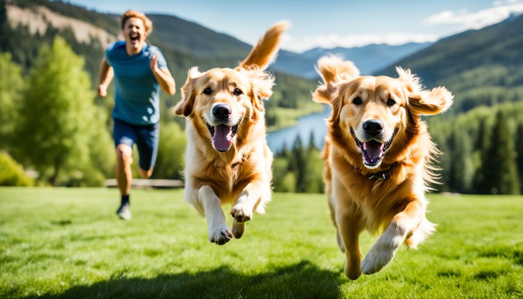 Golden retriever active family dog