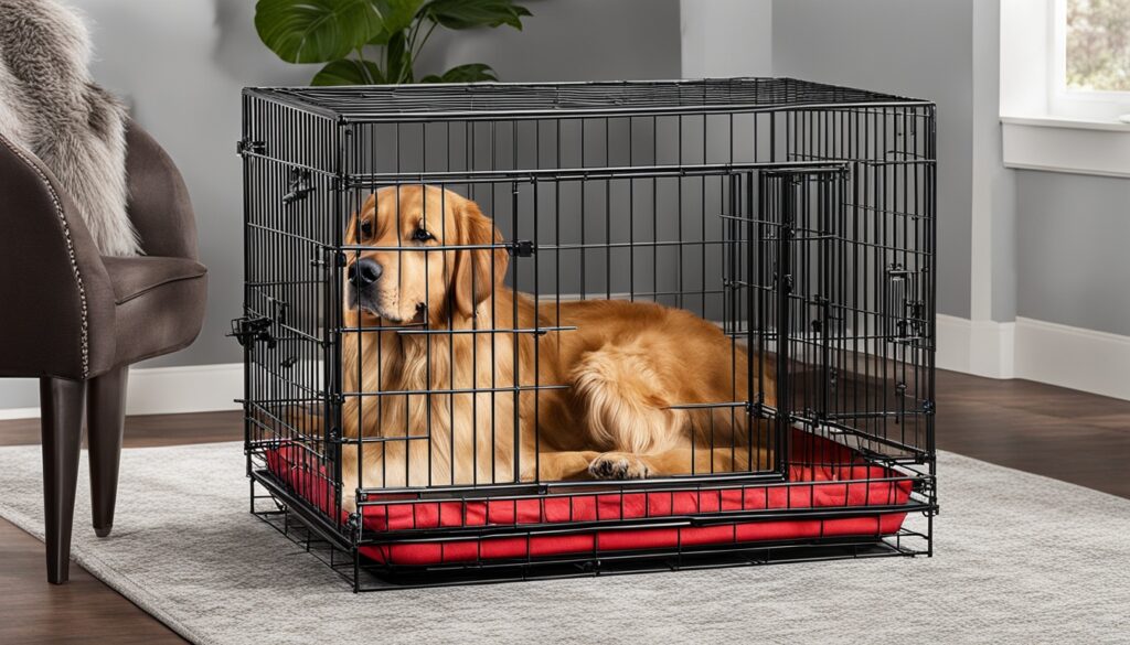 Large dog crate features